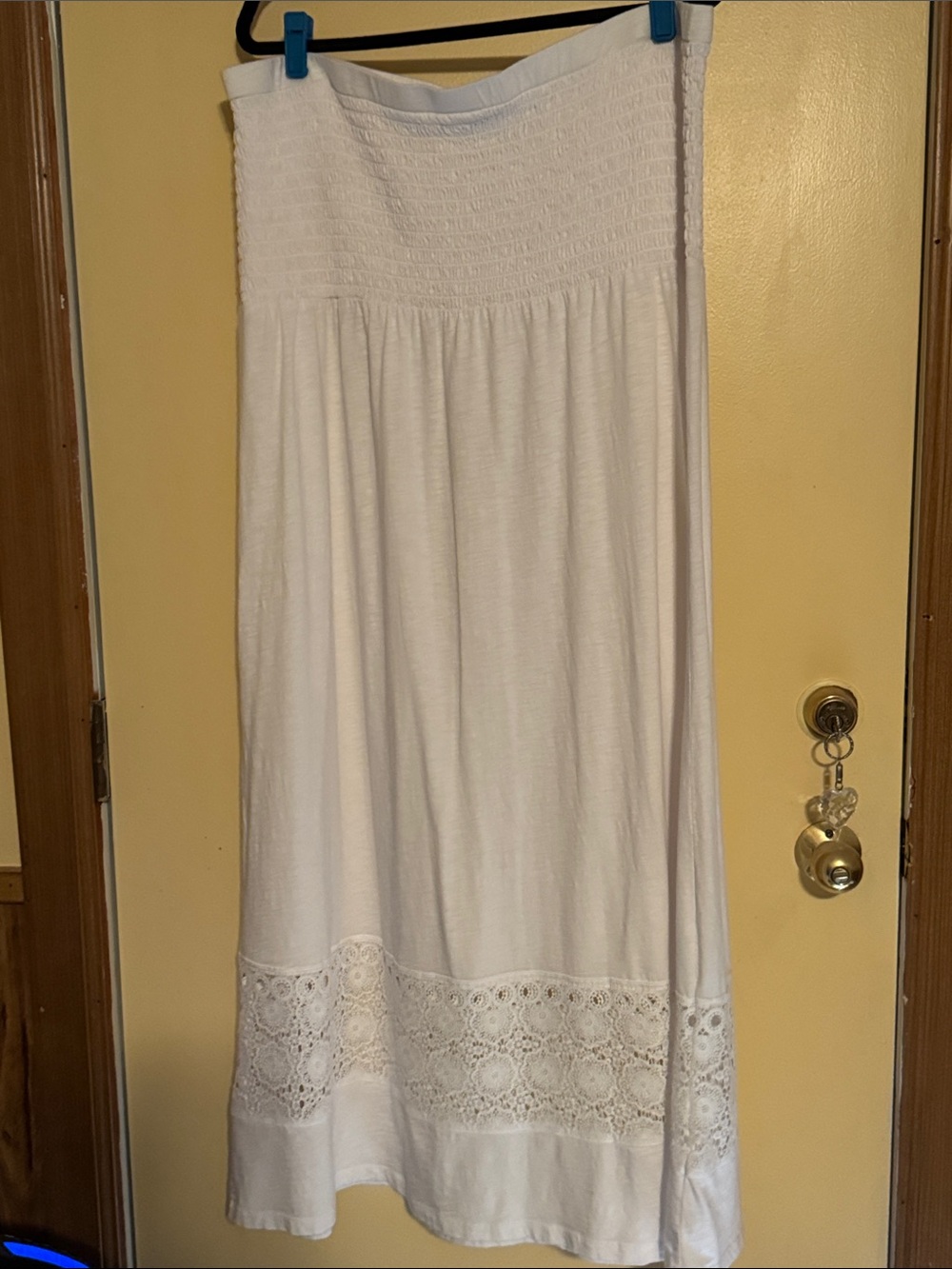 🐷 Belle Beach by Kim Gravel Petite Smocked Maxi Cover Up Dress A498320 QVC - Picture 5 of 11